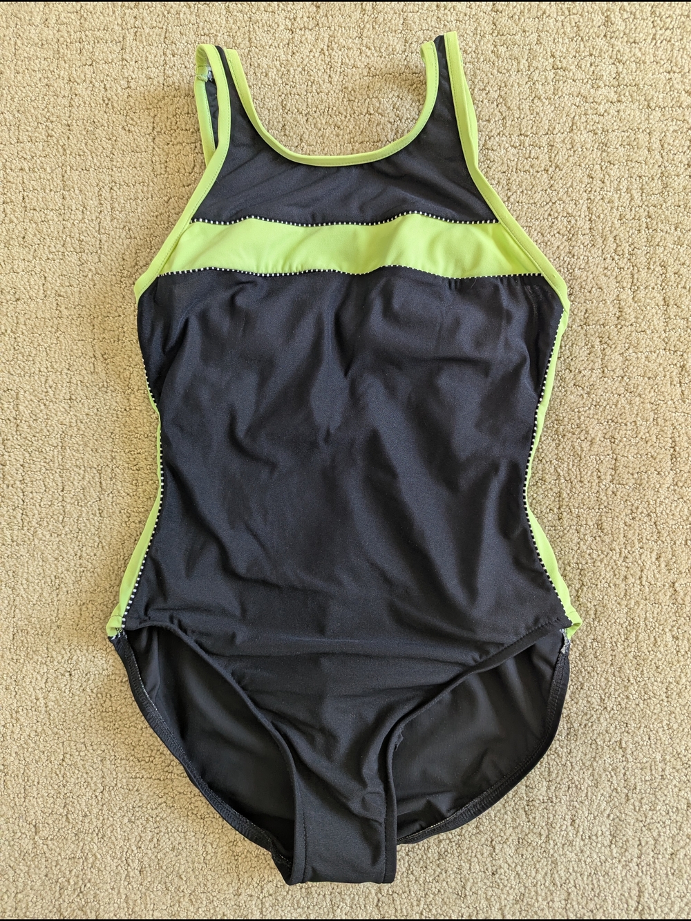 Miraclesuit One Piece Swimsuit 10 Black Green Vintage 90s Sporty Colorblock NEW
